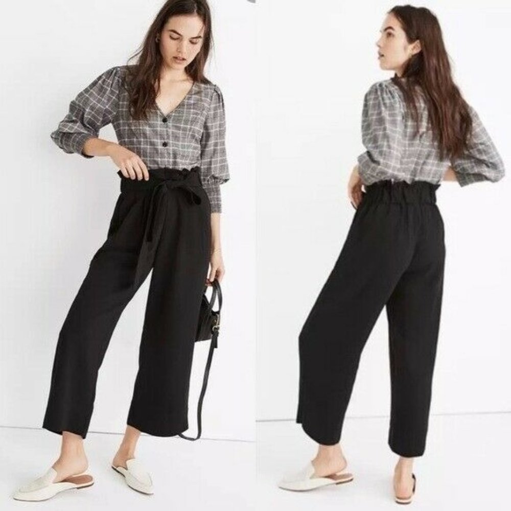 Madewell Tie Waist Huston Pull On Crop Pants